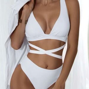 SHEIN criss cross bikini swimsuit (XL) NWOT